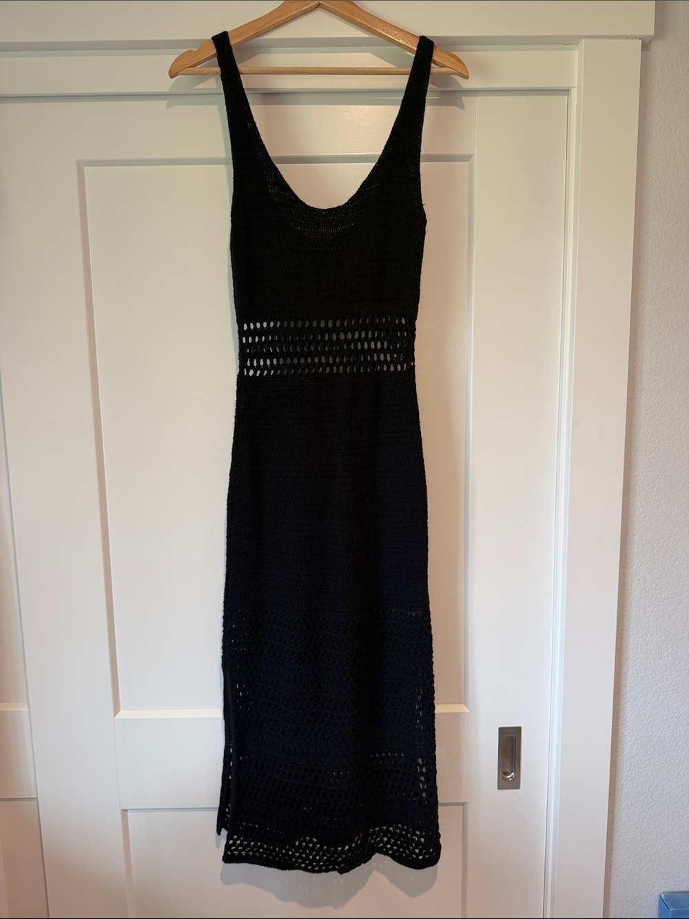 American Eagle Outfitters Black Crochet Maxi Dress